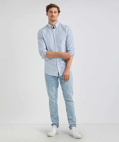 Overhemd Oxford Grote Streep | Navy