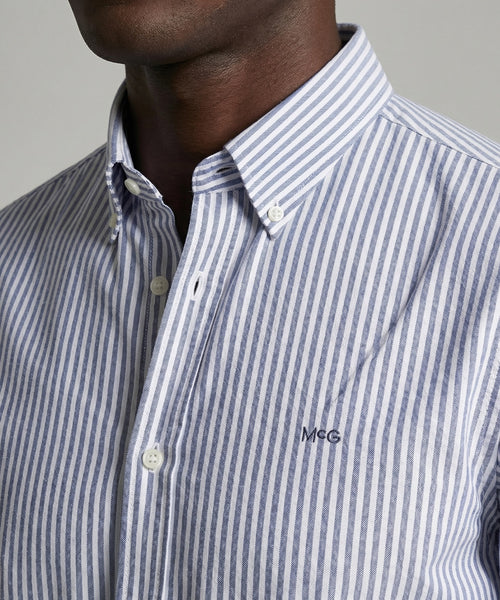 Oxford Shirt Large Stripe | Navy