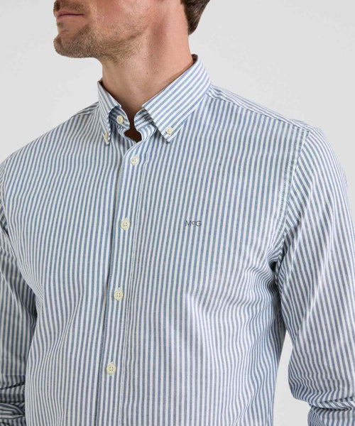 Overhemd Oxford Grote Streep | Navy