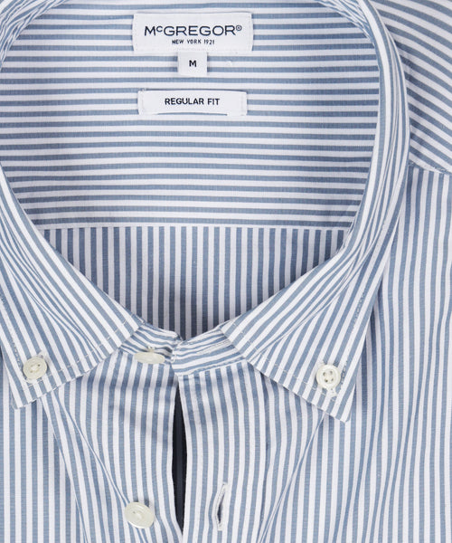 Overhemd Poplin Streep | Worker Blue