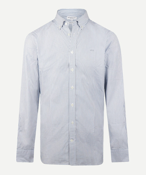 Overhemd Poplin Streep | Worker Blue