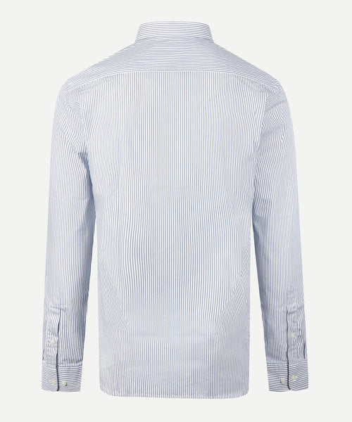 Overhemd Poplin Streep | Worker Blue