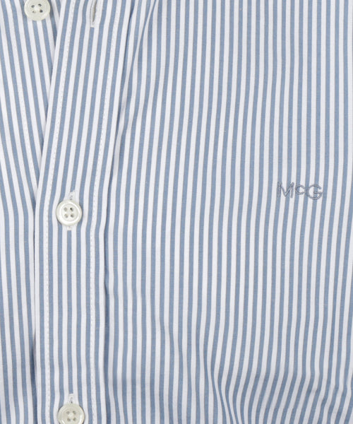 Overhemd Poplin Streep | Worker Blue