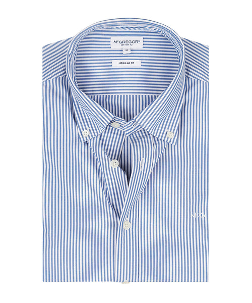 Overhemd Poplin Streep | Kobalt