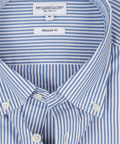 Overhemd Poplin Streep | Kobalt