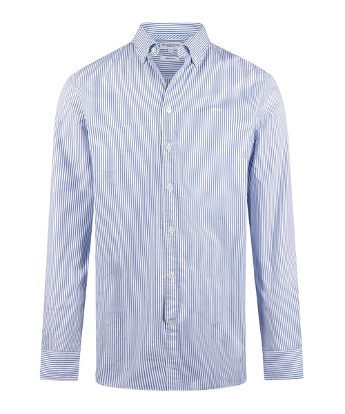 Overhemd Poplin Streep | Kobalt