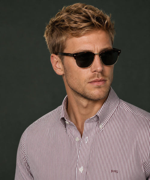 Overhemd Poplin Streep | Burgundy