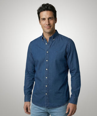Overhemd Denimlook | Medium Blue