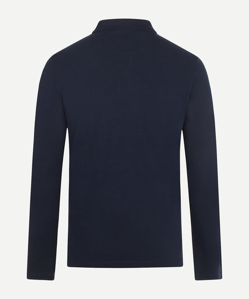 Long Sleeve Piqué Polo | Navy