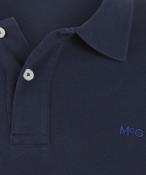 Long Sleeve Piqué Polo | Navy