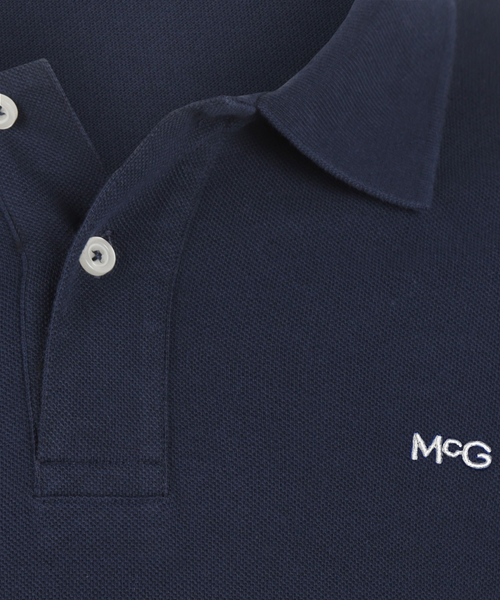 Polo piqué lange mouw | Navy