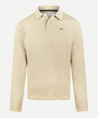 Long Sleeve Piqué Polo | Sand