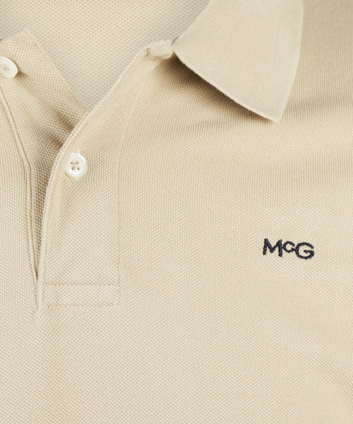 Polo piqué lange mouw | Sand