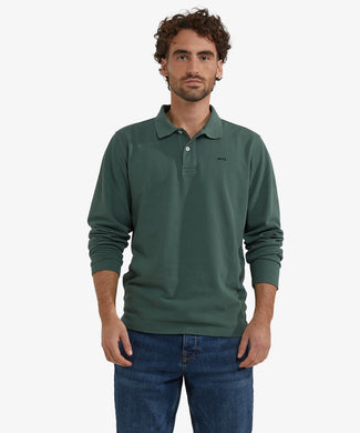 Long Sleeve Piqué Polo | Winter Sage