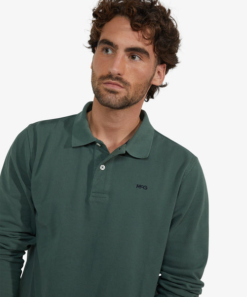 Long Sleeve Piqué Polo | Winter Sage