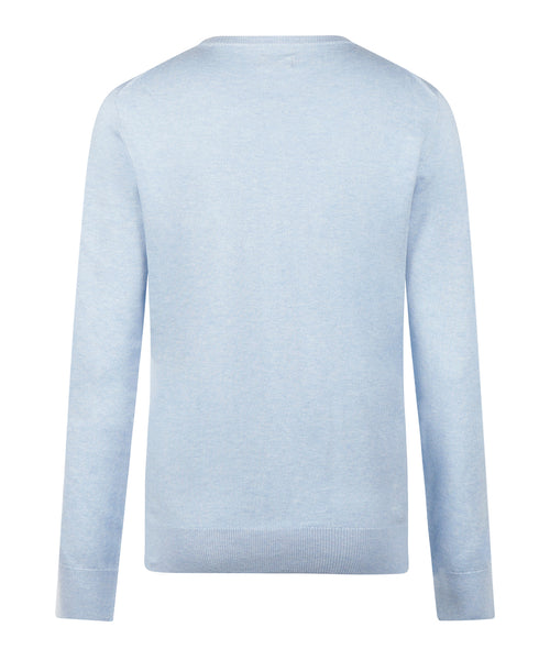 Trui Katoen-Kasjmier V-Hals | Light Blue