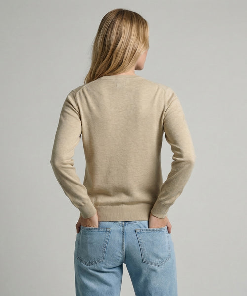 Sweater Cotton-Cashmere V-Neck | Sand
