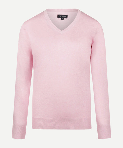 Trui Katoen Cashmere V-Hals | Light Pink