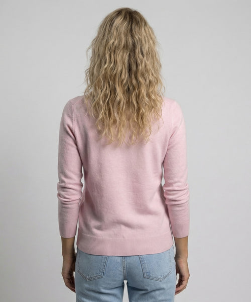 Sweater Cotton-Cashmere V-Neck | Light Pink