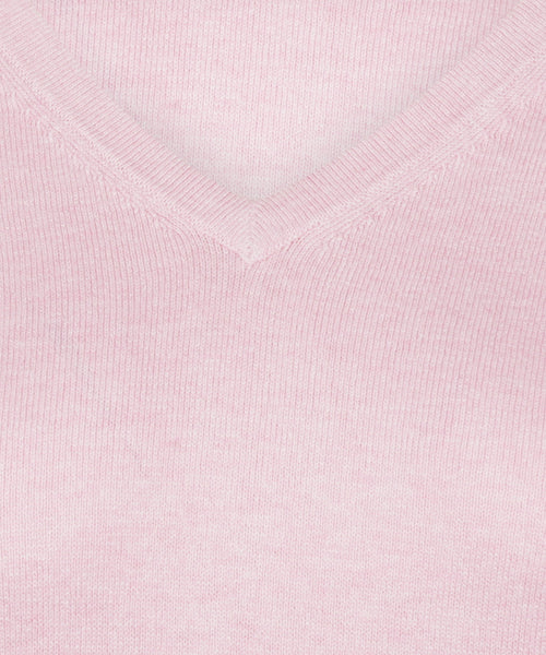 Trui Katoen Cashmere V-Hals | Light Pink