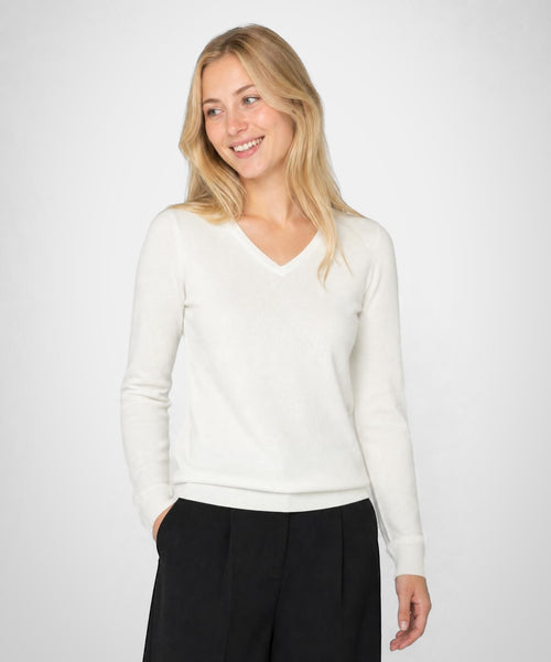 Sweater Cotton-Cashmere V-Neck | Off White