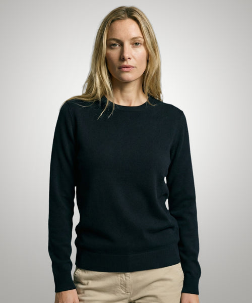 Trui Katoen-Kasjmier Ronde Hals | Navy