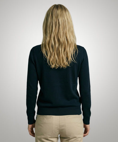 Trui Katoen-Kasjmier Ronde Hals | Navy
