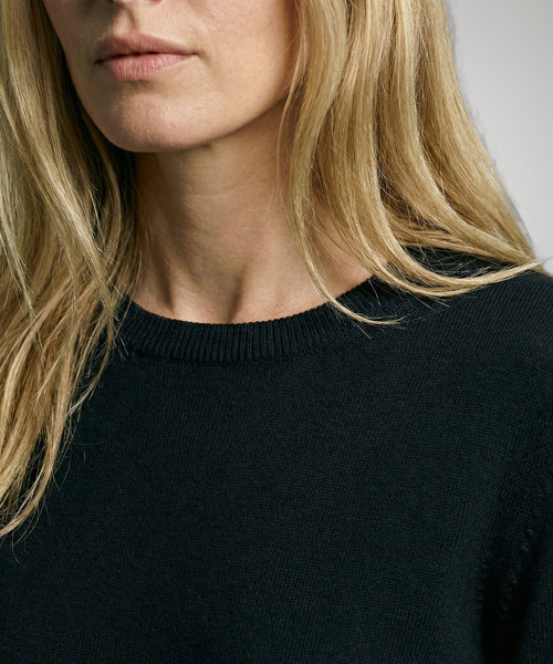 Trui Katoen-Kasjmier Ronde Hals | Navy