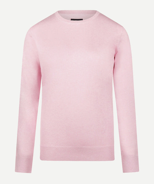 Sweater Cotton Cashmere Round Neck | Light Pink