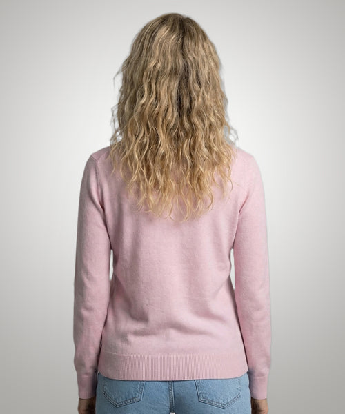 Trui Katoen-Kasjmier Ronde Hals | Light Pink