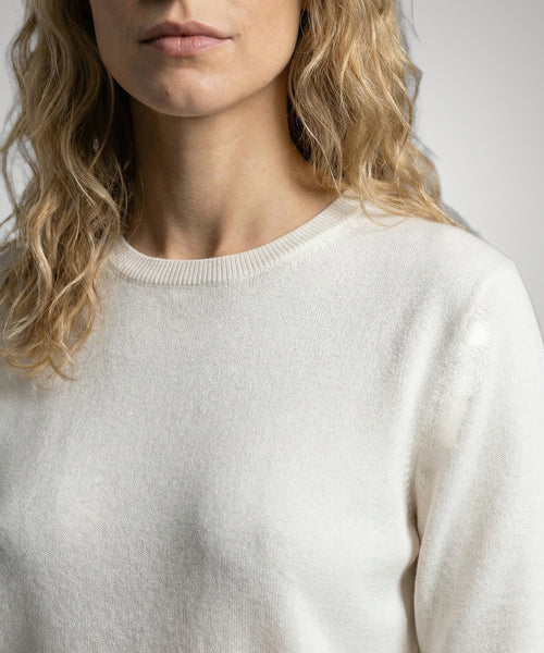 Trui Katoen-Kasjmier Ronde Hals | Off White