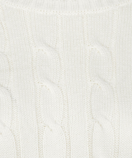 Cable Knit Sweater Cotton Cashmere Crew Neck | Off White