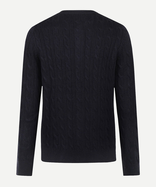 Cable Knit Cardigan | Navy