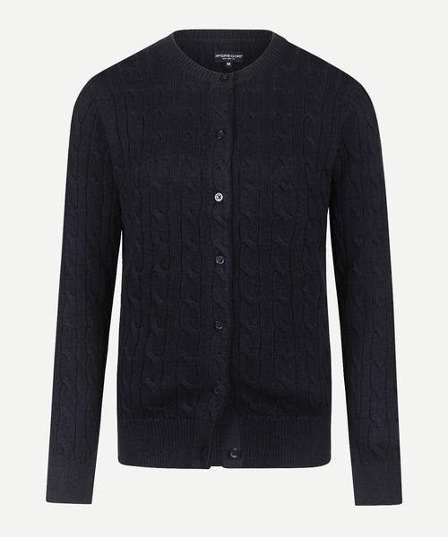 Cable Knit Cardigan | Navy