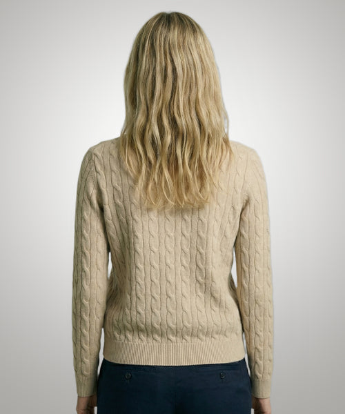 Knoopvest Kabelpatroon Katoen-Kasjmier | Sand