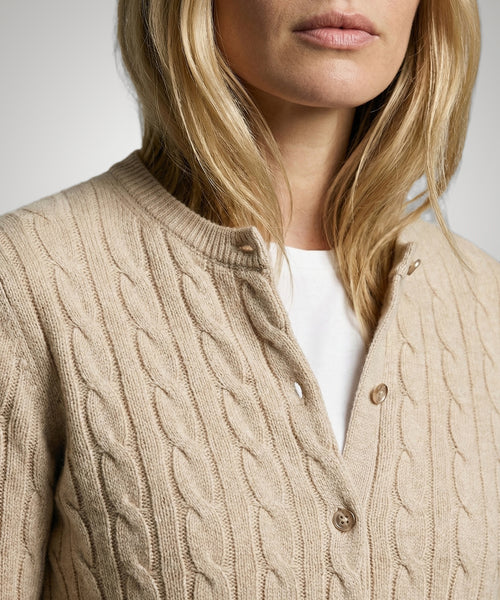 Knoopvest Kabelpatroon Katoen-Kasjmier | Sand