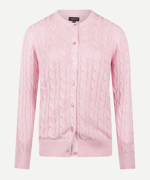 Knotted Cardigan Cable Pattern | Light Pink
