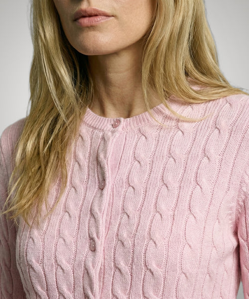 Knoopvest Kabelpatroon Katoen-Kasjmier | Light Pink