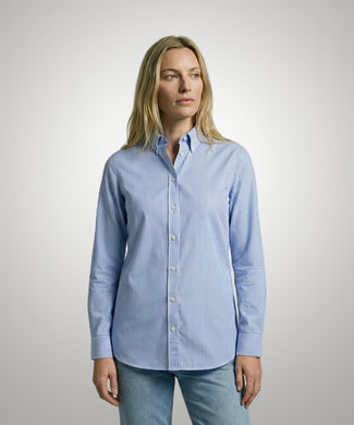Blouse Poplin Streep | Light Blue