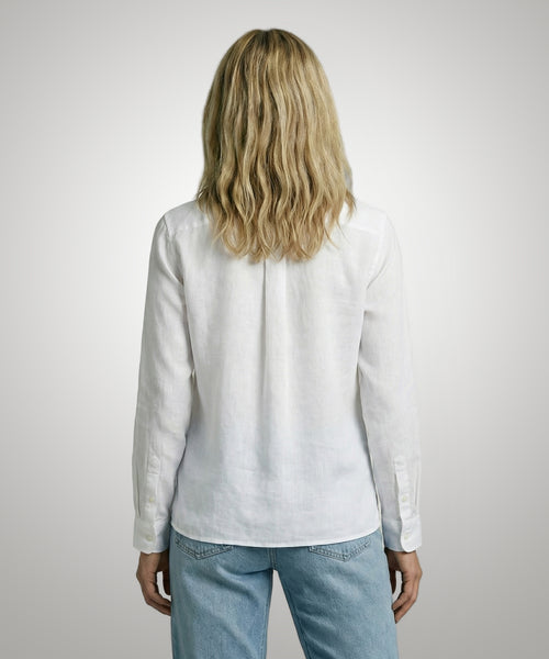Cotton Linen Blouse | White