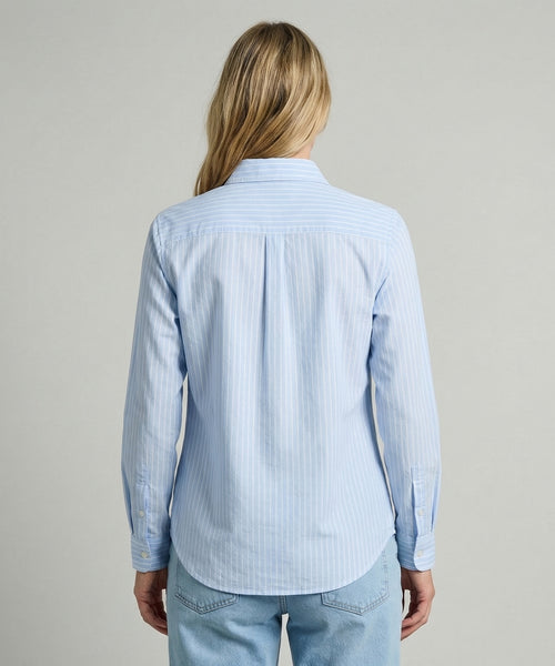 Blouse Katoen Linnen Streep | Light Blue