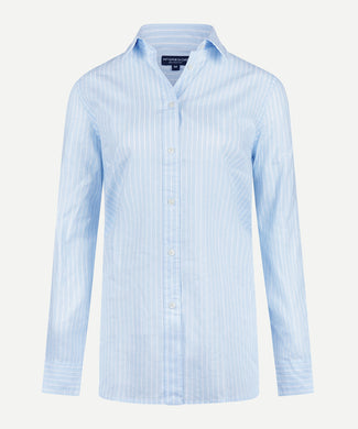 Blouse Katoen Linnen Streep | Light Blue