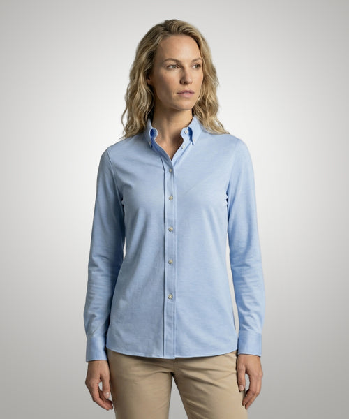 Blouse Stretch Piqué | Light Blue
