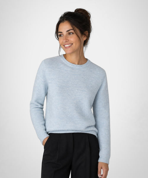 Lamb Wool Crewneck Sweater | Light Blue