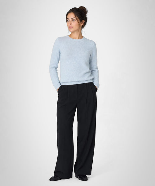 Lamb Wool Crewneck Sweater | Light Blue