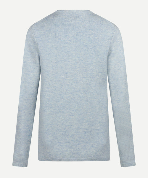 Lamb Wool Crewneck Sweater | Light Blue