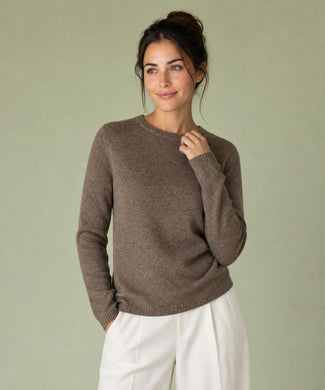 Trui Lamswol Ronde Hals | Chocolate Brown
