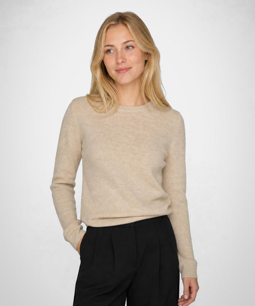 Lamb Wool Crewneck Sweater | Stone