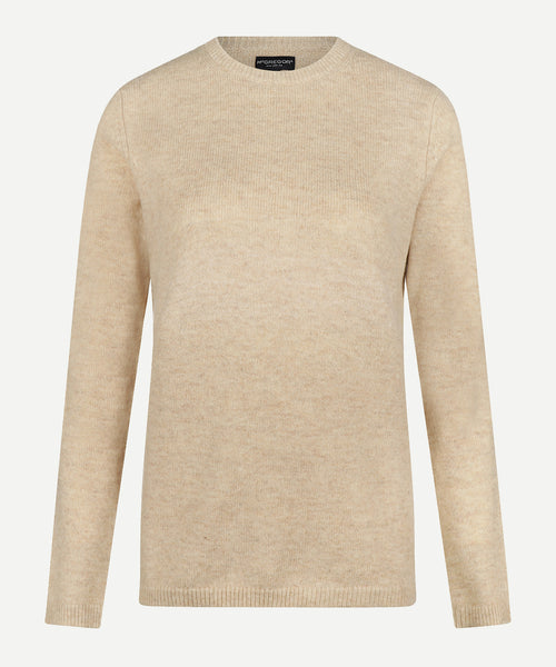 Lamb Wool Crewneck Sweater | Stone