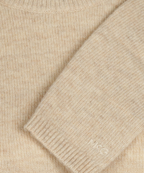 Lamb Wool Crewneck Sweater | Stone
